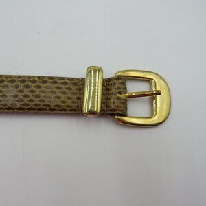 Jana Belt Womens Size Medium Tan Khaki Genuine Snake Skin Gold Tone Buckle